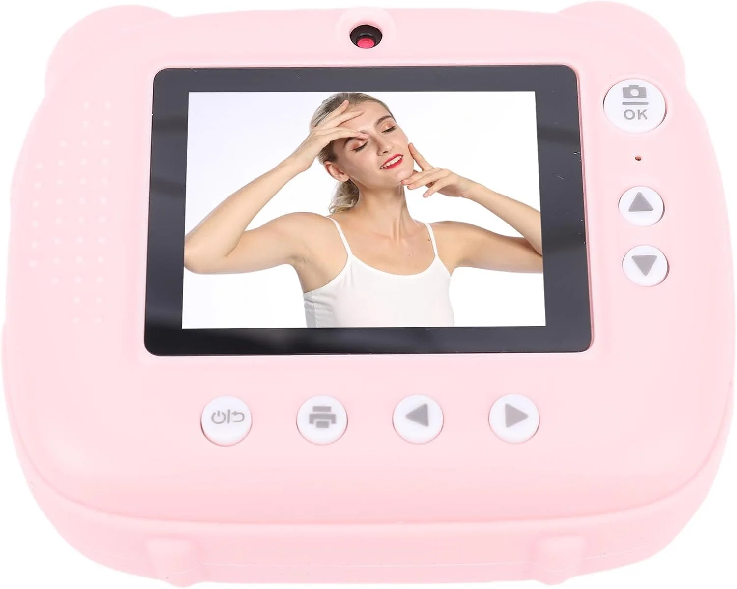 دوربین چاپ فوری POENVFPO، HD 48 مگاپیکسل با لنز دوگانه قابل حمل به همراه 3 رول کاغذ عکس، دوربین فوری کارتونی برای مسافرت و خاطرات خانوادگی