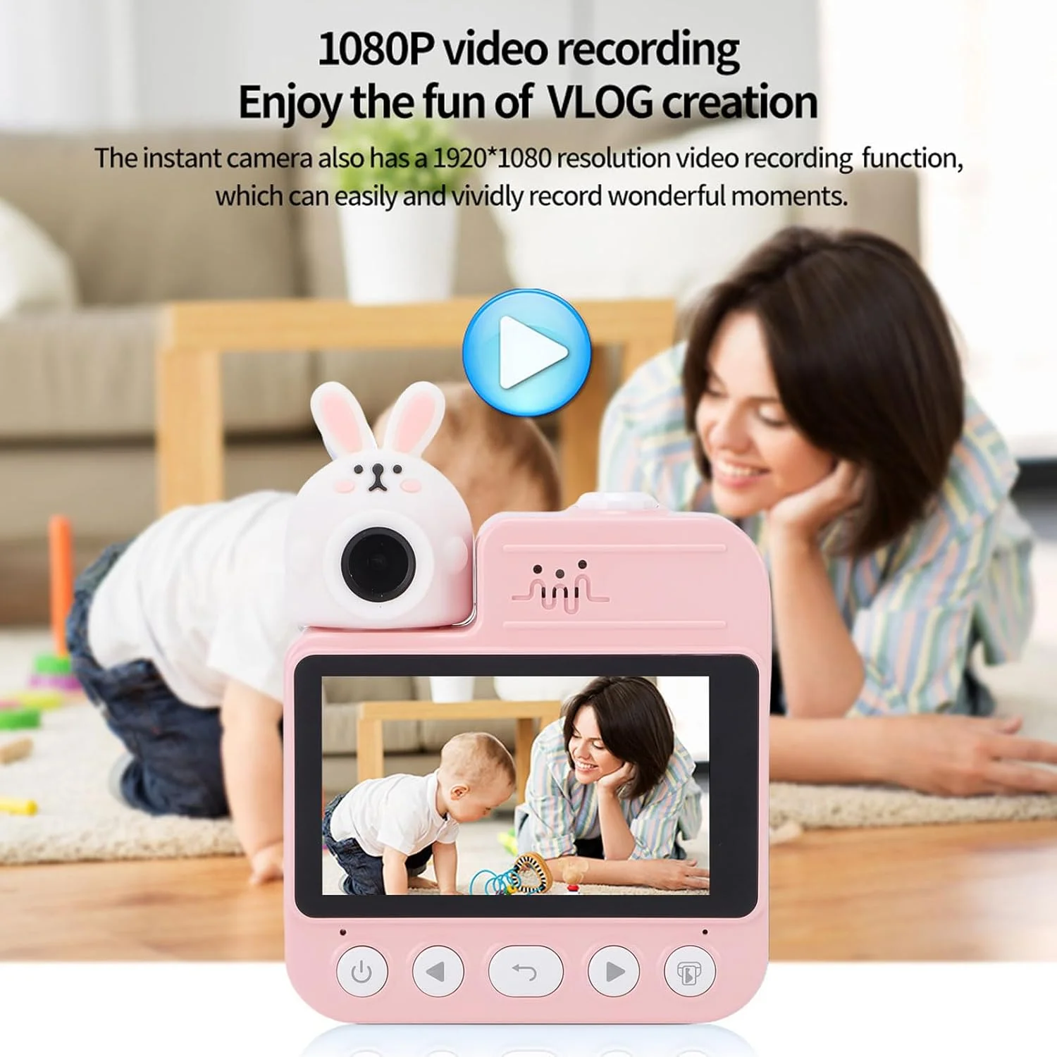 دوربین دیجیتال چاپ فوری کودکان POENVFPO، دوربین 32 مگاپیکسلی با کیفیت بالا 1080P برای عکس های فوری، ضبط ویدئو و چاپ دیجیتال