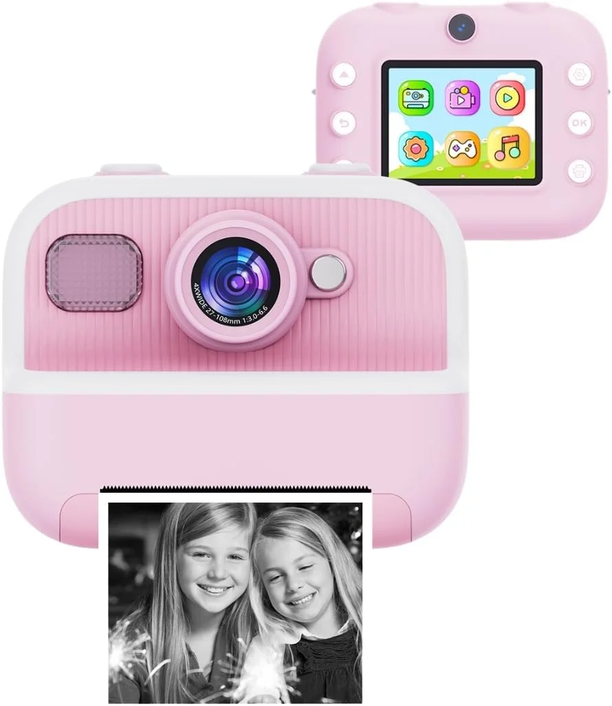 دوربین چاپ فوری کودکانه REBEL - حافظه 32 گیگابایتی، صفحه نمایش 2.4 اینچی، دوربین 48 مگاپیکسلی، فیلمبرداری 1080p، 3 رول کاغذ عکس، 5 قلم رنگی (صورتی) دوربین چاپ فوری کودکانه REBEL - حافظه 32 گیگابایتی، صفحه نمایش 2.4 اینچی، دوربین 48 مگاپیکسلی، فیلمبرداری 1080p، 3 رول کاغذ عکس، 5 قلم رنگی (صورتی)