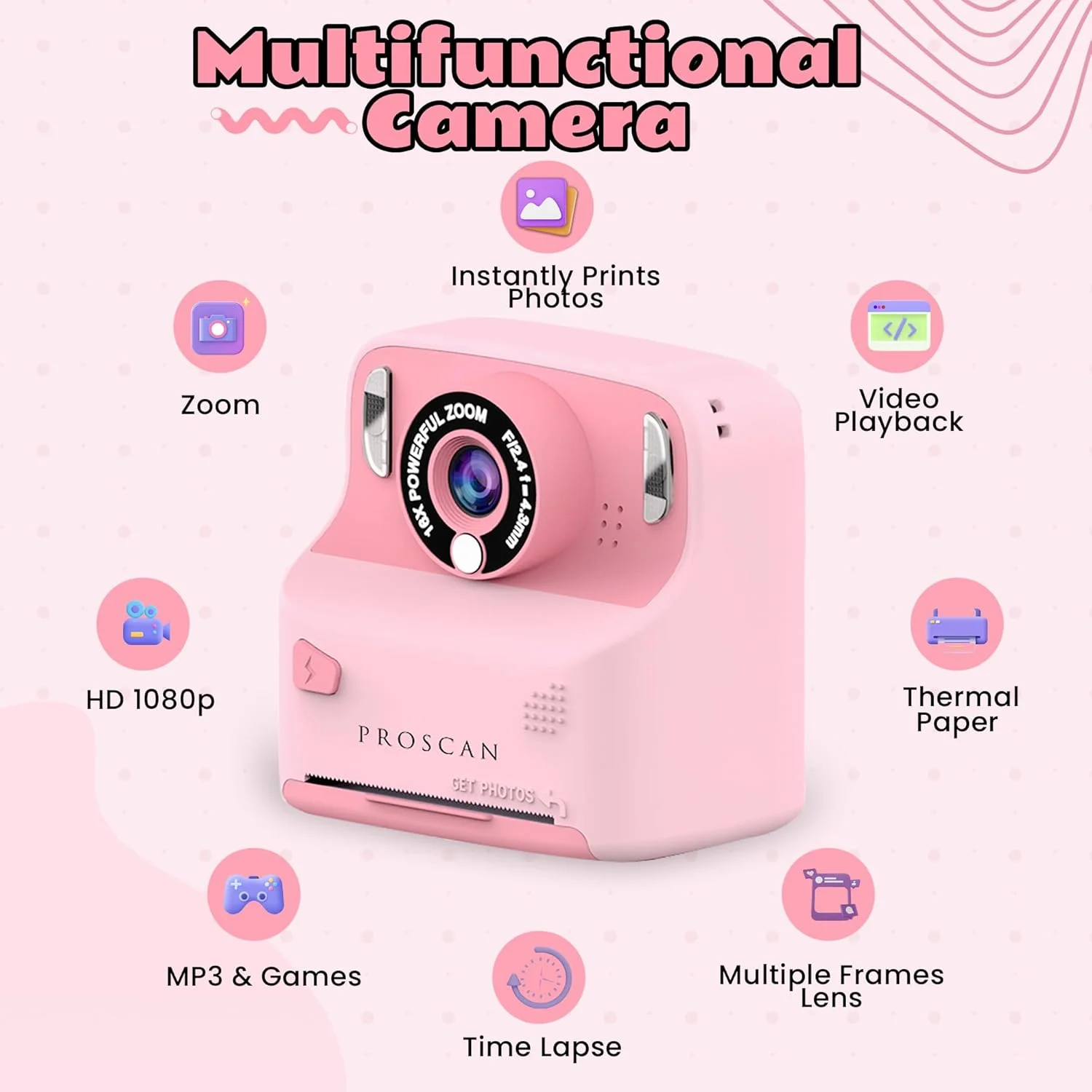 دوربین دیجیتال کودکان PROSCAN - دوربین چاپ فوری رنگی برای کودکان | دوربین های فوری که عکس برای کودکان چاپ می کنند | دوربین حرارتی چاپ فوری کودکان دوربین دیجیتال کودکان PROSCAN - دوربین چاپ فوری رنگی برای کودکان | دوربین های فوری که عکس برای کودکان چاپ می کنند | دوربین حرارتی چاپ فوری کودکان