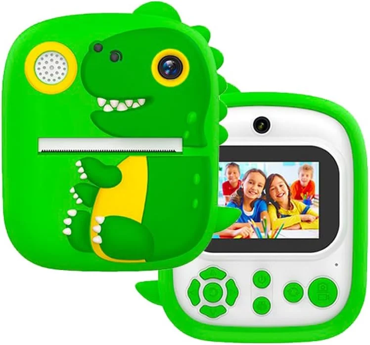 دوربین چاپ فوری کودکانه مدل P3 مناسب کودکان 3 سال به بالا، دارای دوربین جلو و عقب، صفحه نمایش 2.4 اینچی، فیلمبرداری 1080P و کارت حافظه 32 گیگابایتی - طرح دایناسور تی-رکس (سبز ملایم) دوربین چاپ فوری کودکانه مدل P3 مناسب کودکان 3 سال به بالا، دارای دوربین جلو و عقب، صفحه نمایش 2.4 اینچی، فیلمبرداری 1080P و کارت حافظه 32 گیگابایتی - طرح دایناسور تی-رکس (سبز ملایم)