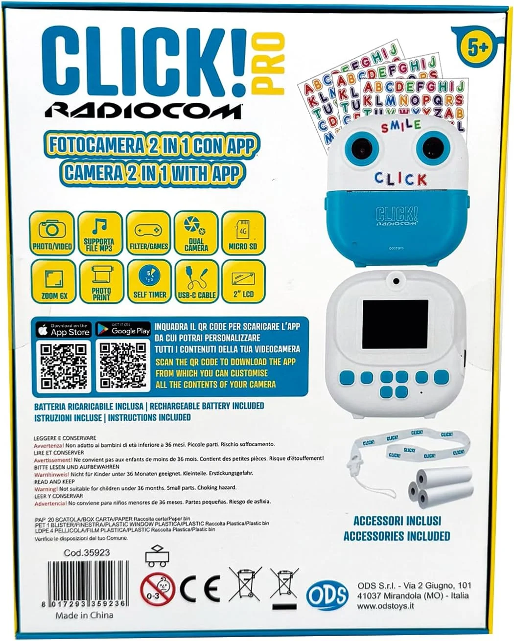 رادیوکام - کلیک! 4 - دوربین فوری برای کودکان - دو دوربین - چاپ عکس ها و نقاشی ها از برنامه - ویدئو 1080p - زوم 6X - بازی ها - صفحه نمایش LCD 2 اینچی MP3 - کارت حافظه microSD 4 گیگابایتی - شامل رادیوکام - کلیک! 4 - دوربین فوری برای کودکان - دو دوربین - چاپ عکس ها و نقاشی ها از برنامه - ویدئو 1080p - زوم 6X - بازی ها - صفحه نمایش LCD 2 اینچی MP3 - کارت حافظه microSD 4 گیگابایتی - شامل