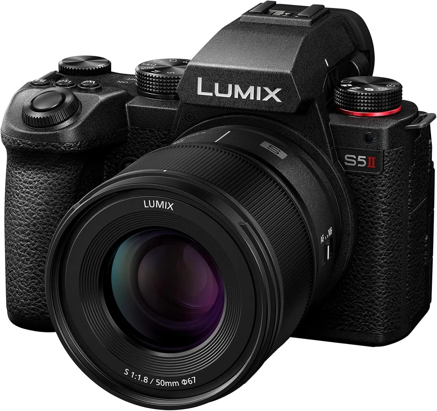 دوربین بدون آینه فول فریم پاناسونیک LUMIX S5II با سیستم فوکوس خودکار هیبریدی فازی جدید، لرزشگیر فعال، ضبط نامحدود 4:2:2 10 بیتی، 4K 60p و 6K 30p به همراه لنز LUMIX 50mm F1.8 با مانت L - مدل DC-S5M2CE