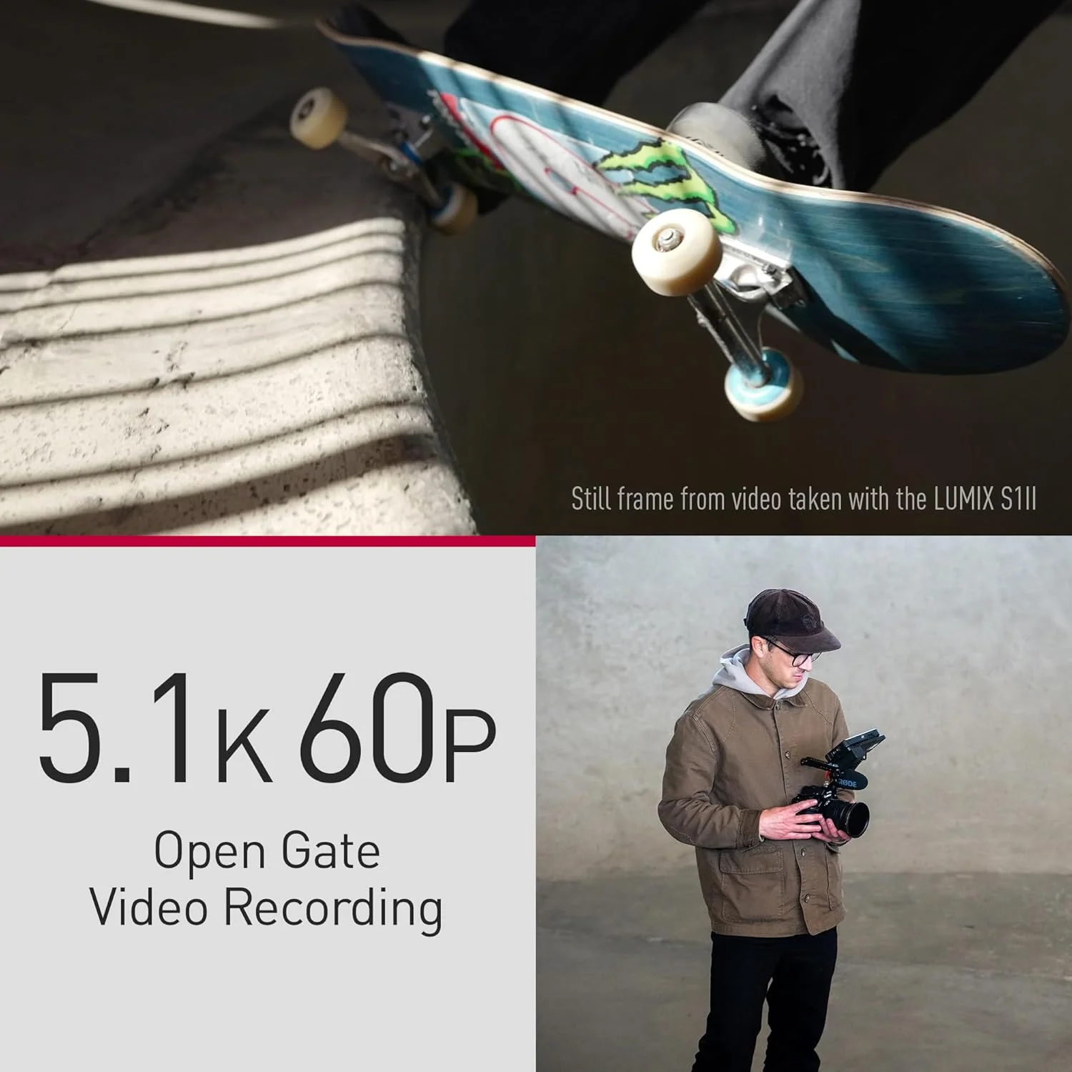 دوربین بدون آینه فول فریم پاناسونیک LUMIX S1II، 4K 120p، ویدئو 5.1K 60p Open Gate، 24 مگاپیکسل، لرزشگیر فعال، ضبط 10 بیتی 4:2:2، مانت L، مدل DC-S1M2E - فقط بدنه