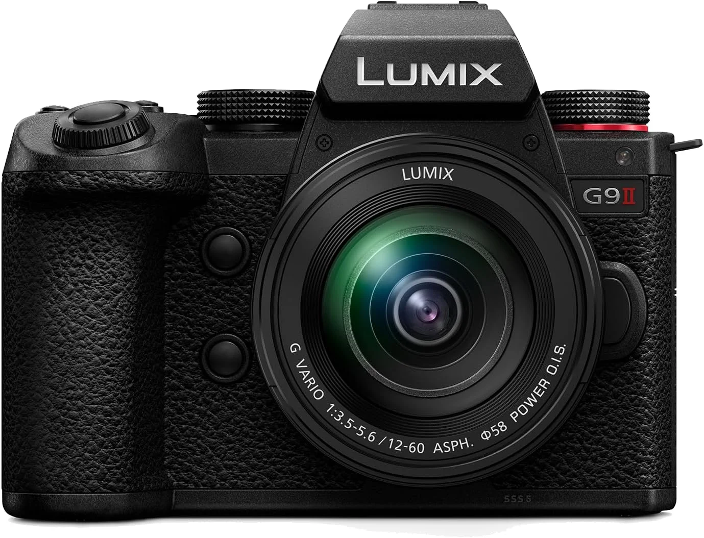 دوربین بدون آینه میکرو چهار سوم پاناسونیک Lumix DC-G9M2ME به همراه لنز Lumix G Vario 12-60 میلی‌متری F3.5-5.6، 25.2 مگاپیکسل، 4K 120p/100p و 5.7K 30p/25p، فوکوس خودکار هیبریدی فازی، OLED LVF، بلوتوث، مشکی