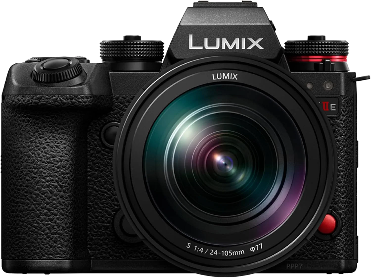 دوربین بدون آینه فول فریم پاناسونیک LUMIX S1IIE، 24 مگاپیکسل، Cs4K 60p فول فریم، ویدیو 6K 30p Open Gate، Active I.S.، ضبط 10 بیتی 4:2:2، L-Mount، DC-S1M2ESME، لنز 24-105mm F4