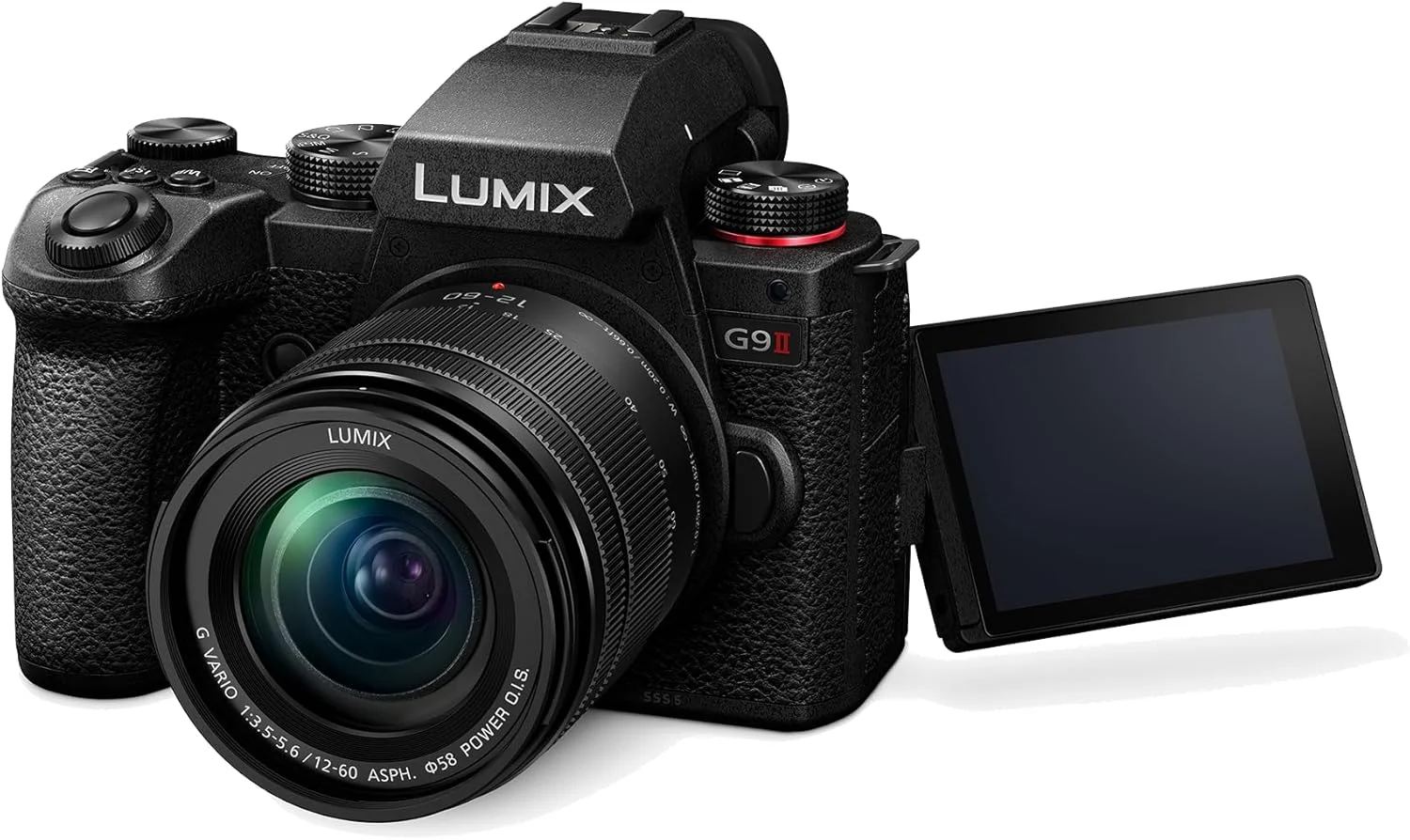 دوربین بدون آینه میکرو چهار سوم پاناسونیک Lumix DC-G9M2ME به همراه لنز Lumix G Vario 12-60 میلیمتری F3.5-5.6، 25.2 مگاپیکسل، 4K 120p/100p و 5.7K 30p/25p، فوکوس خودکار هیبریدی فازی، OLED LVF، بلوتوث، مشکی دوربین بدون آینه میکرو چهار سوم پاناسونیک Lumix DC-G9M2ME به همراه لنز Lumix G Vario 12-60 میلیمتری F3.5-5.6، 25.2 مگاپیکسل، 4K 120p/100p و 5.7K 30p/25p، فوکوس خودکار هیبریدی فازی، OLED LVF، بلوتوث، مشکی