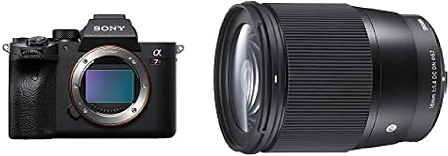 دوربین عکاسی سونی آلفا 7R IV فول فریم بدون آینه با لنز قابل تعویض، 61 مگاپیکسل، مشکی، مدل ILCE-7RM4A به همراه لنز سیگما 16mm f/1.4 DC DN Contemporary برای سونی E