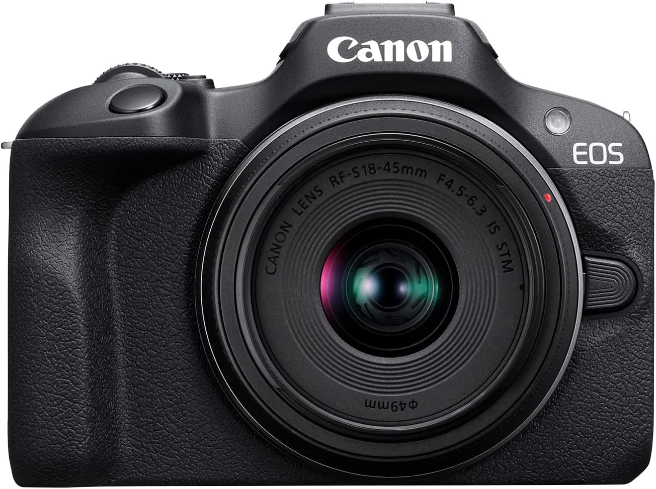کیت دوربین بدون آینه Canon EOS R100 با لنزهای RF-S18-45mm F4.5-6.3 is STM و RF-S55-210mm F5-7.1 is STM، مانت RF، 24.1 مگاپیکسل، عکاسی پیوسته، فیلمبرداری Full HD و 4K، سبک وزن، Wi-Fi، مناسب تولید محتوا