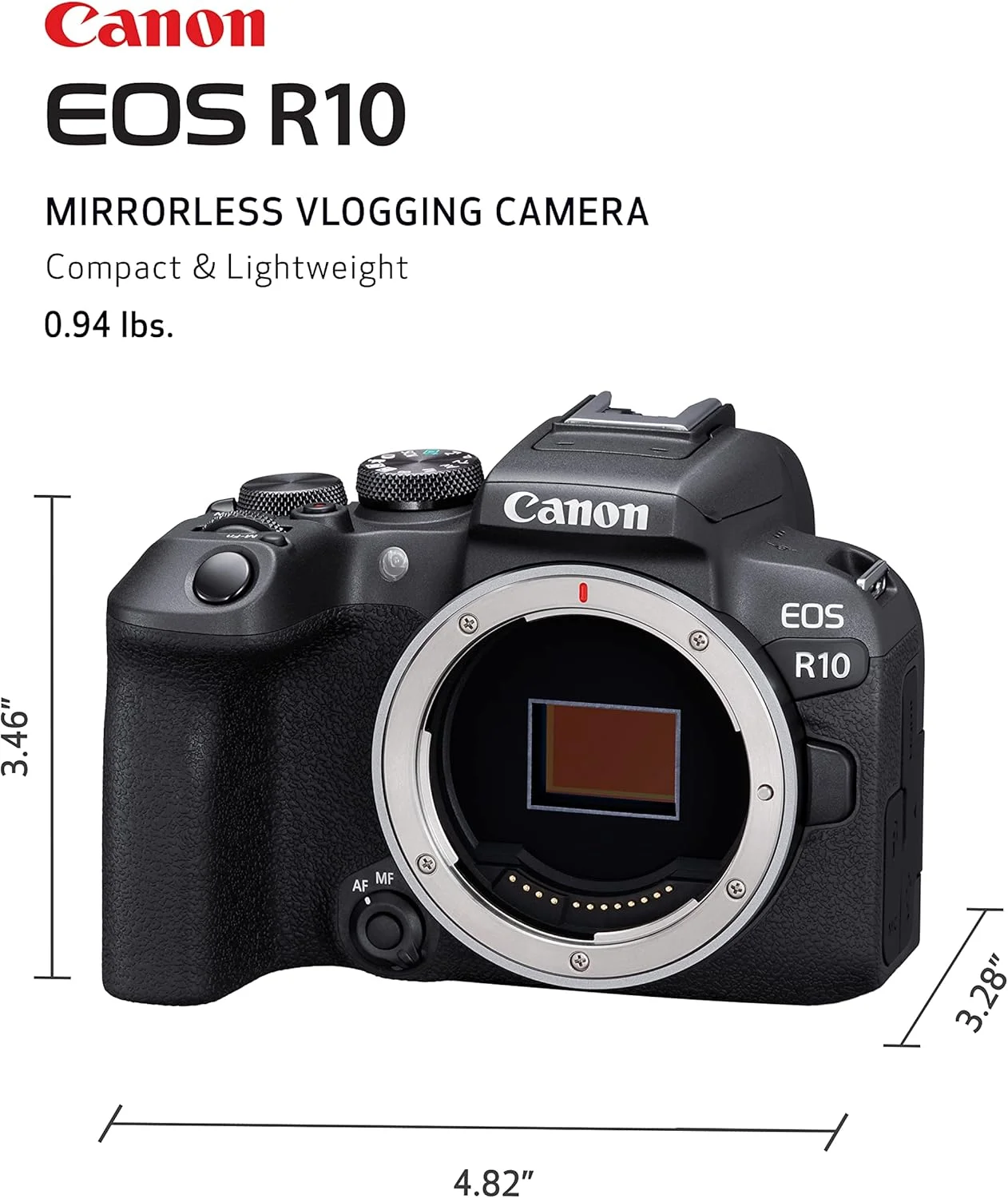 بدنه دوربین بدون آینه Canon EOS R10 APS-C و آداپتور اتصال EF-EOS R