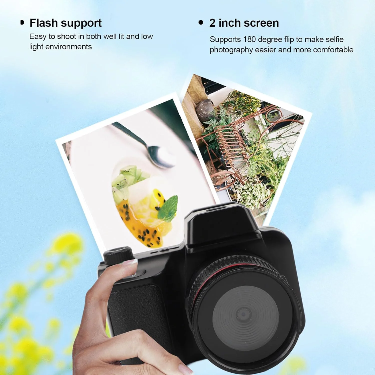 دوربین فوکوس خودکار ASHATA، دوربین دیجیتال SLR با کیفیت 1080P HD با صفحه نمایش چرخان 180 درجه و زوم 4X برای عکاسی و فیلمبرداری دوربین فوکوس خودکار ASHATA، دوربین دیجیتال SLR با کیفیت 1080P HD با صفحه نمایش چرخان 180 درجه و زوم 4X برای عکاسی و فیلمبرداری