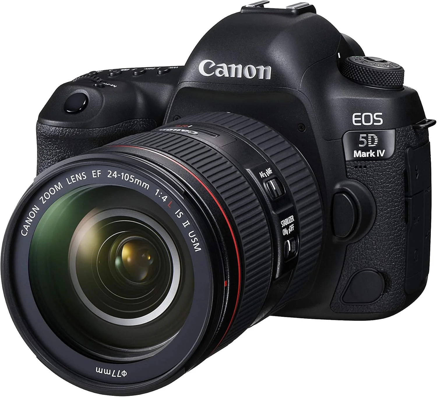 دوربین SLR کانن EOS 5D Mark IV به همراه لنز EF 24-105mm f/4L IS II USM، سنسور CMOS 30.4 مگاپیکسل، رزولوشن 6720 x 4480 پیکسل، رنگ مشکی - دوربین دیجیتال (30.4 مگاپیکسل، 6720 x 4480 پیکسل، CMOS، 4K Ultra HD، 800 گرم، مشکی)
