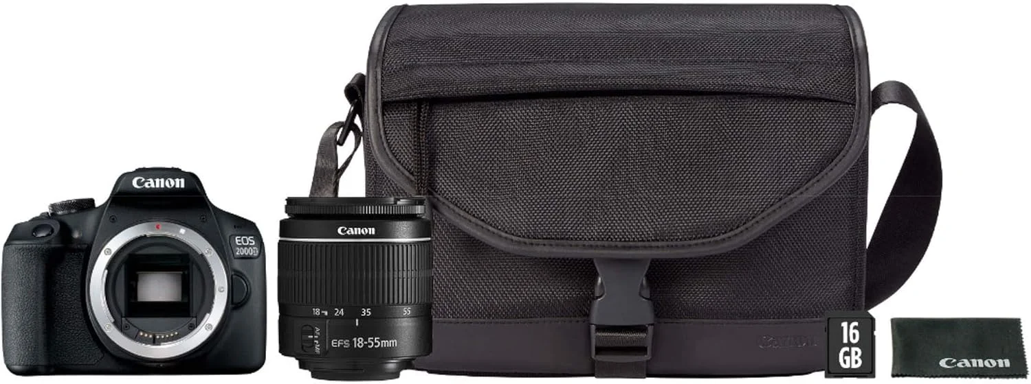 دوربین SLR کانن EOS 2000D به همراه لنز EF-S18-55mm، کیف و کارت حافظه SD 16GB
