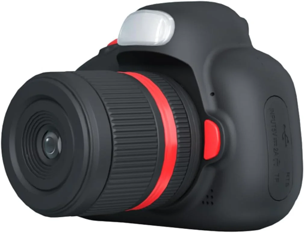 دوربین دیجیتال اسباب بازی SLR کودکانه، صفحه نمایش 2.4 اینچی IPS، فلاش LED، کارت 32 گیگابایتی، فوکوس خودکار، باتری قابل شارژ، کیفیت تصویر بالا، جلوه های سرگرم کننده، هدیه تولد و کریسمس عالی برای کودکان 3-10 ساله