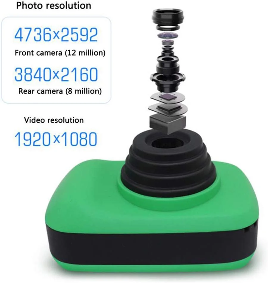 دوربین اسباب بازی الکترونیکی کودکانه، دوربین مینیاتوری SLR با لنز دوگانه برای عکس سلفی با کیفیت HD 1200W، دوربین فیلمبرداری، هدیه اسباب بازی