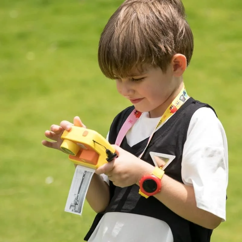 دوربین دوگانه جلو و عقب کودکانه Gruattreay، دوربین رنگ ثابت با پیکسل HD 4800W و قابلیت چاپ دیجیتال، دوربین SLR کوچک و زیبا به همراه سه رول کاغذ عکس برای پسران و دختران - کارت حافظه شامل نمی شود (صورتی)