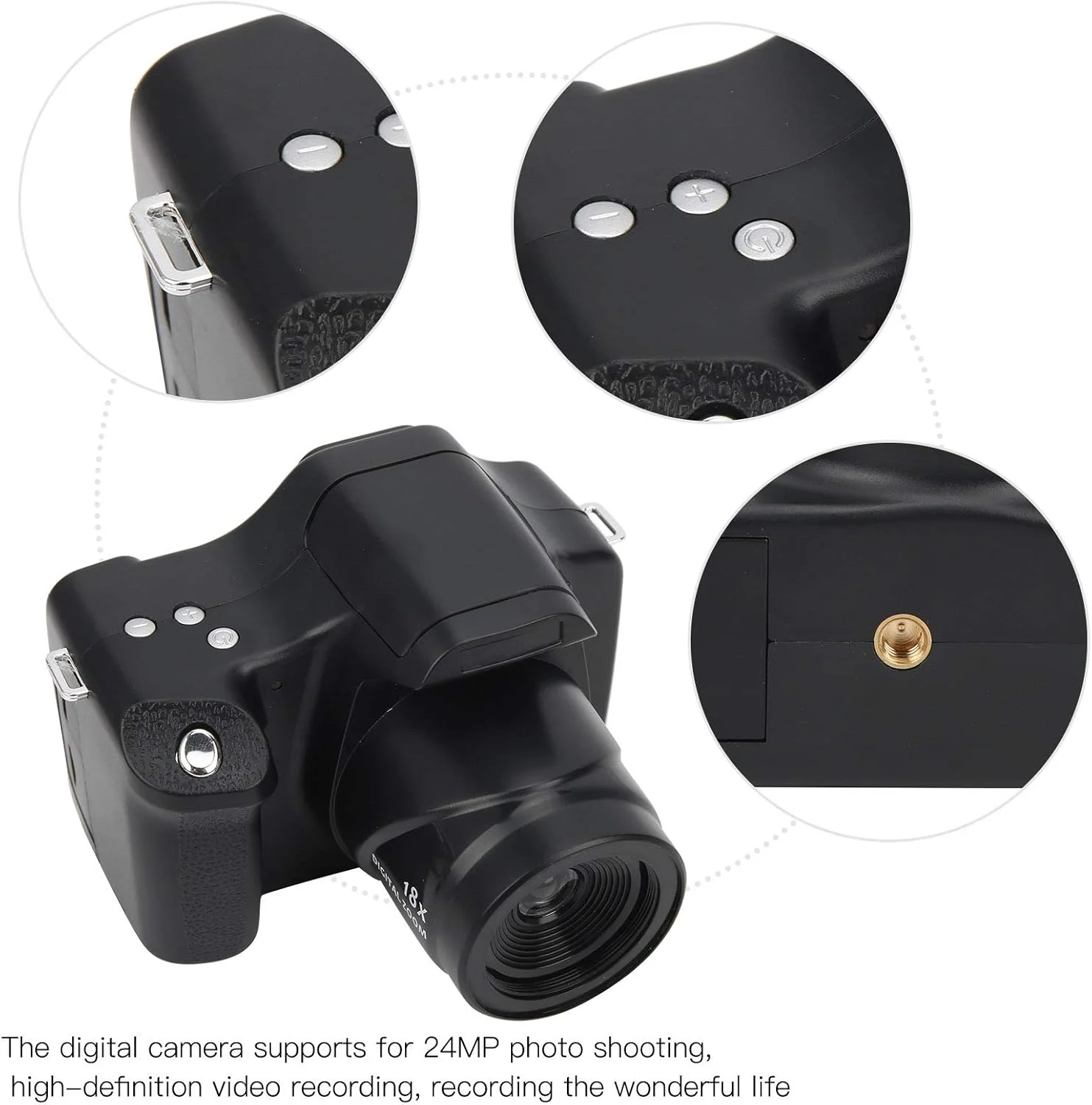 دوربین دیجیتال FEIP HD SLR، زوم 18X، شارژ USB قابل حمل، فاصله کانونی طولانی برای سفرهای خانوادگی در فضای باز (نسخه استاندارد + لنز زاویه باز)