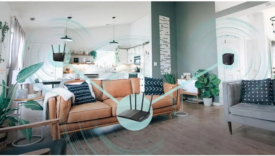 روتر ASUS RT-AX57 (AX3000) دو بانده WiFi 6 قابل توسعه، امنیت شبکه بدون نیاز به اشتراک، Instant Guard، کنترل والدین پیشرفته، VPN داخلی، سازگار با AiMesh، مناسب بازی و استریمینگ، خانه هوشمند