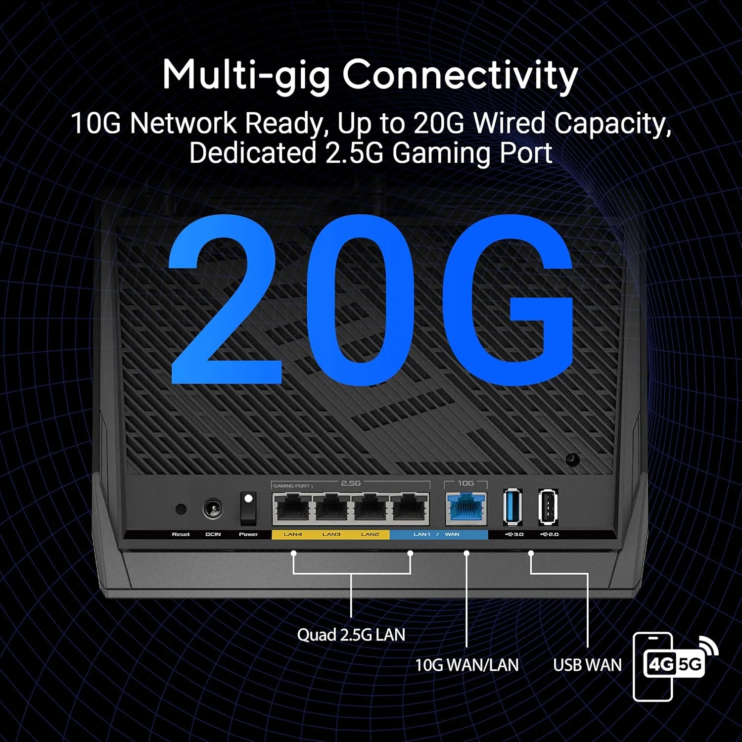 روتر وای فای 7 دو بانده ایسوس مدل RT-BE86U BE6800: پشتیبانی از 4096-QAM، MLO، تشخیص AI WAN، AiMesh، امنیت شبکه بدون نیاز به اشتراک و ویژگی های جامع VPN، Guest Network Pro - مشکی