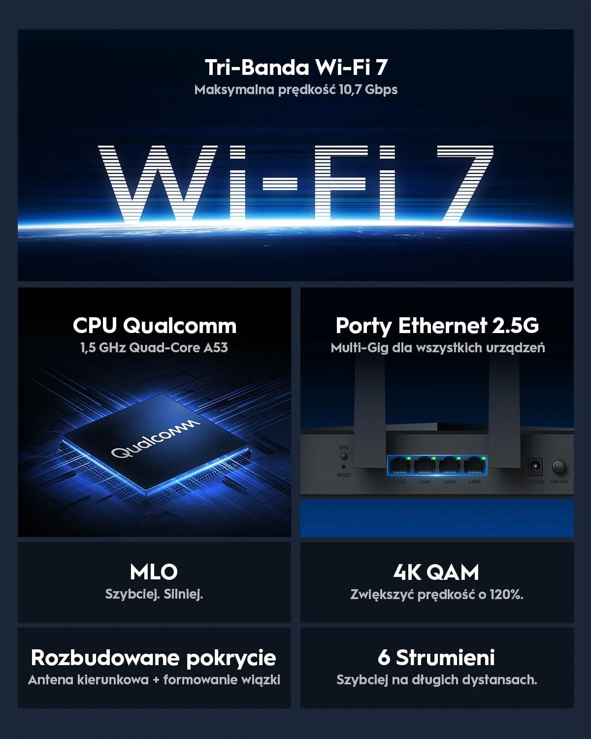 مودم روتر سه بانده وای فای 7 Cudy BE11000، 6-جریانی 10 گیگابیت بر ثانیه، 4 پورت 2.5G، تا 11000 مگابیت بر ثانیه، سرور و کلاینت VPN، برنامه Cudy و Mesh، 6 آنتن با بهره بالا، WR11000 مودم روتر سه بانده وای فای 7 Cudy BE11000، 6-جریانی 10 گیگابیت بر ثانیه، 4 پورت 2.5G، تا 11000 مگابیت بر ثانیه، سرور و کلاینت VPN، برنامه Cudy و Mesh، 6 آنتن با بهره بالا، WR11000