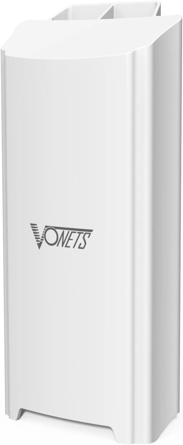 پل بی‌سیم گیگابیتی Vonets 5.8G نقطه به نقطه بیرونی، توسعه‌دهنده وای‌فای دوربرد 2 کیلومتری با پورت 1000 مگابیت بر ثانیه، ضد آب و هوا IP43 برای دوربین‌های امنیتی، سایت‌های ساختمانی، مزارع، انبارها، انبار (1)