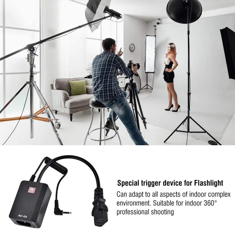 فلاش تریگر BigKing FM، فلاش تریگر استودیویی بی سیم 4 کاناله، فلاش تریگر با شاتر از راه دور، فرستنده و گیرنده با اتصال کفش گرم برای دوربین DSLR، AC100-240V، مشکی