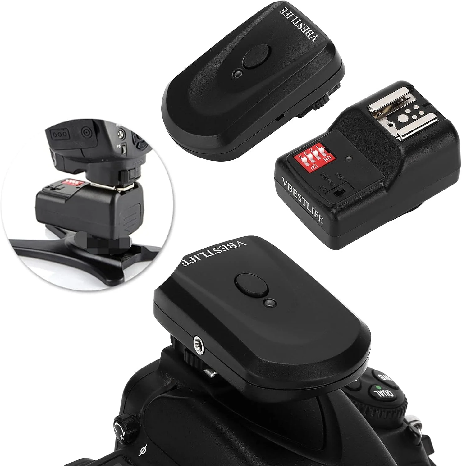 کیت فرستنده رادیویی فلاش استودیویی بی سیم 16 کاناله Cuifati، شامل فرستنده، گیرنده و خط همگام سازی برای نیکون