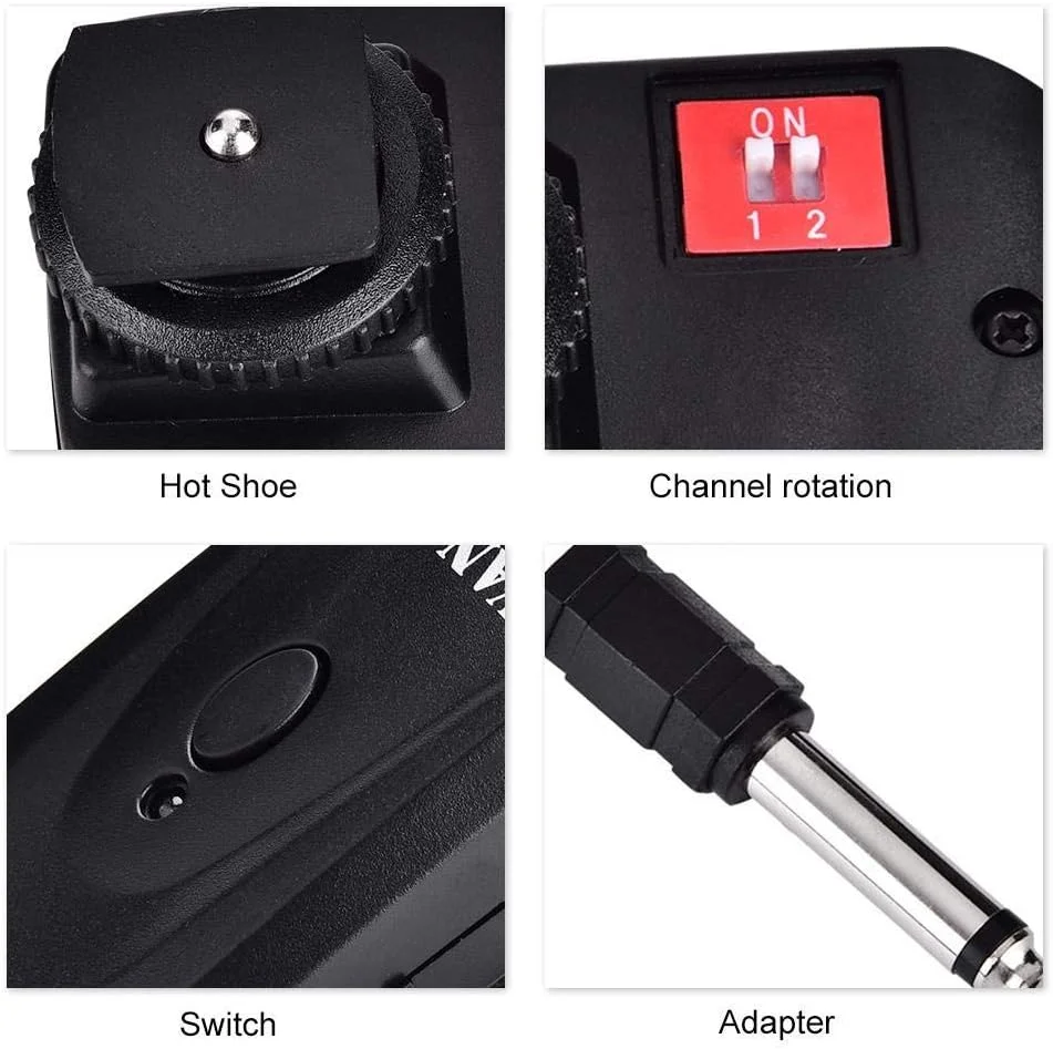 فلاش تریگر رادیویی بی سیم AC-04 کاناله برای دوربین DSLR با پورت اتصال کفشکی، رنگ مشکی