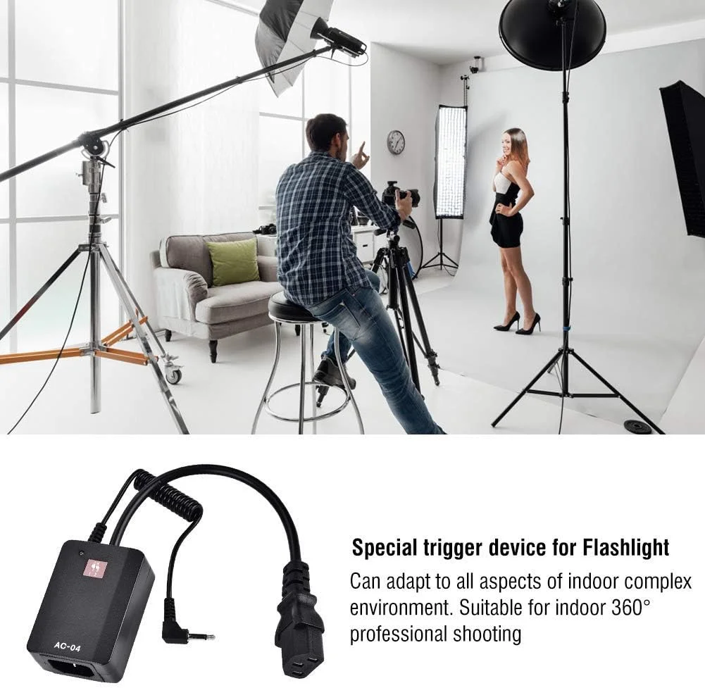 فلاش تریگر رادیویی بی سیم AC-04 کاناله برای دوربین DSLR با پورت اتصال کفشکی، رنگ مشکی