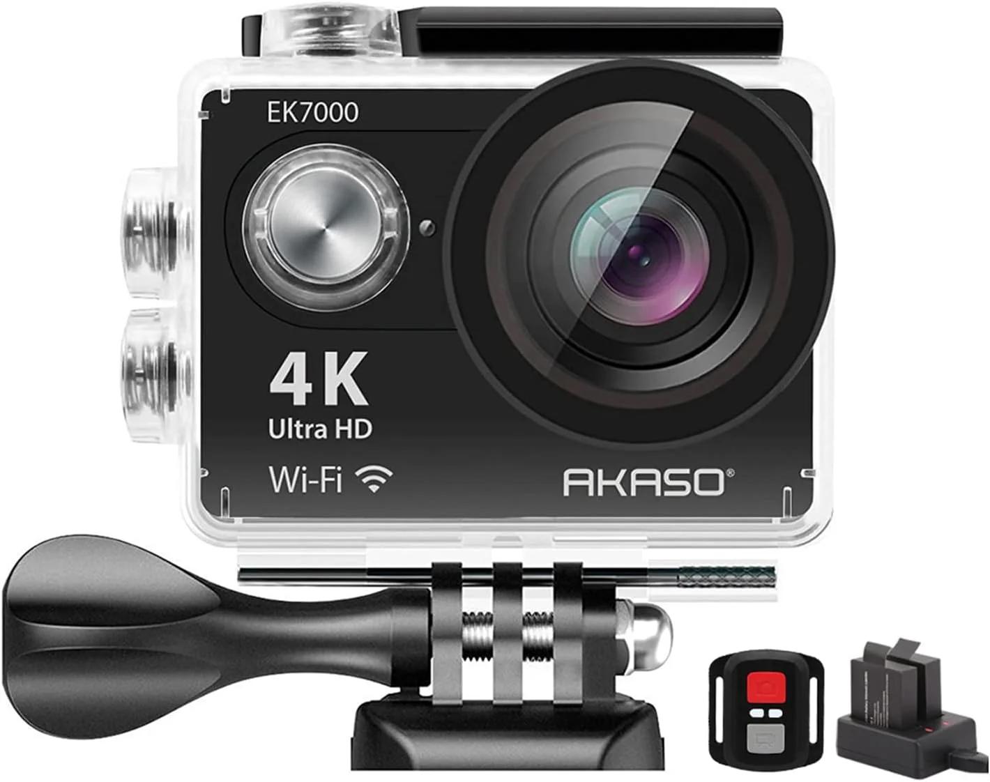 دوربین اکشن AKASO EK7000 4K25FPS دوربین فوق العاده HD زیر آب با زاویه دید گسترده 170 درجه دوربین ضد آب 98FT مشکی