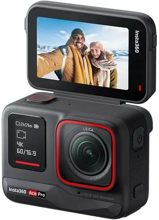 دوربین اکشن ضد آب Insta360 Ace Pro، سنسور پرچمدار 1/1.3 اینچی و کاهش نویز هوش مصنوعی، 4K120fps، صفحه نمایش چرخان 2.4 اینچی و ویژگی های پیشرفته هوش مصنوعی