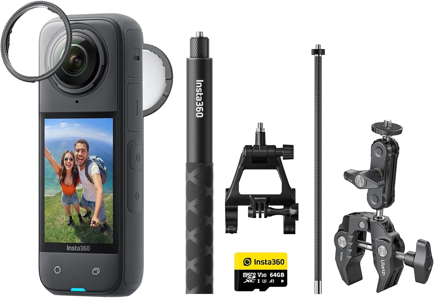 دوربین اکشن 360 درجه اینستا 360 X4 با ویدئو 8K و زاویه دید 170 درجه MaxView، مشکی، سبک مینیمالیستی