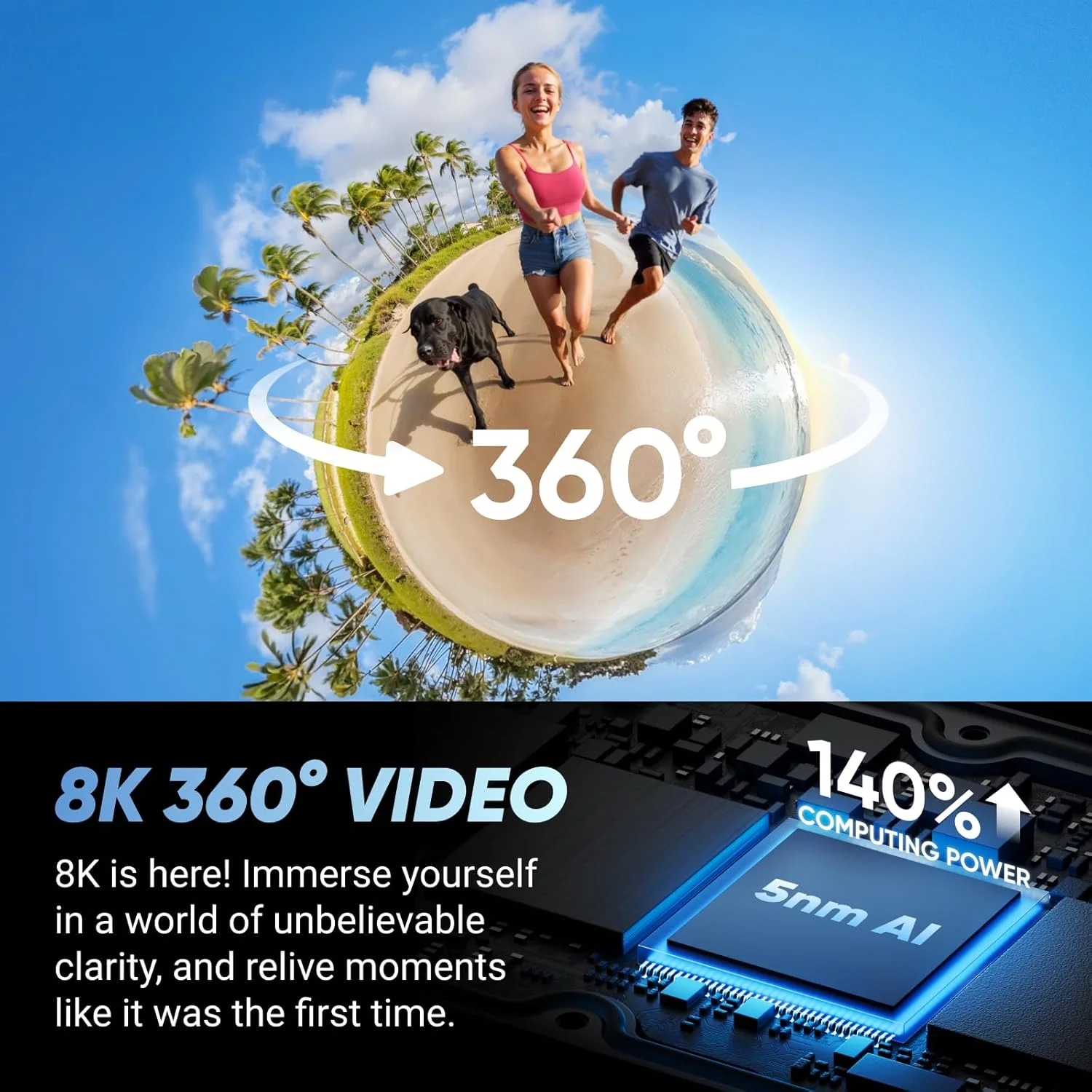 بسته دوچرخه سواری Insta360 X4 - دوربین اکشن 360 ضد آب 8K، ویدئو 4K با زاویه دید عریض، مونوپاد نامرئی، محافظ لنز قابل جابجایی، عمر باتری 135 دقیقه، ویرایش هوش مصنوعی، تثبیت کننده تصویر، مناسب برای ورزش و سفر