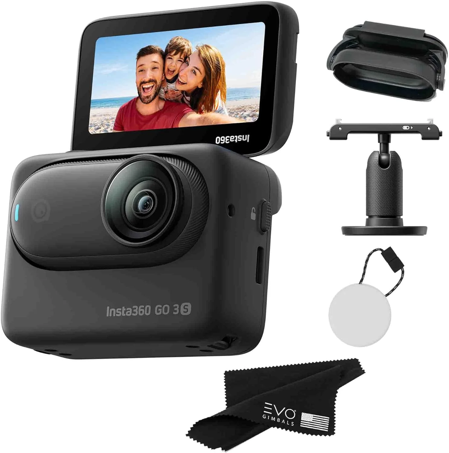 دوربین اکشن Insta360 GO 3S 4K نسخه استاندارد - مشکی نیمه شب، 128 گیگابایت