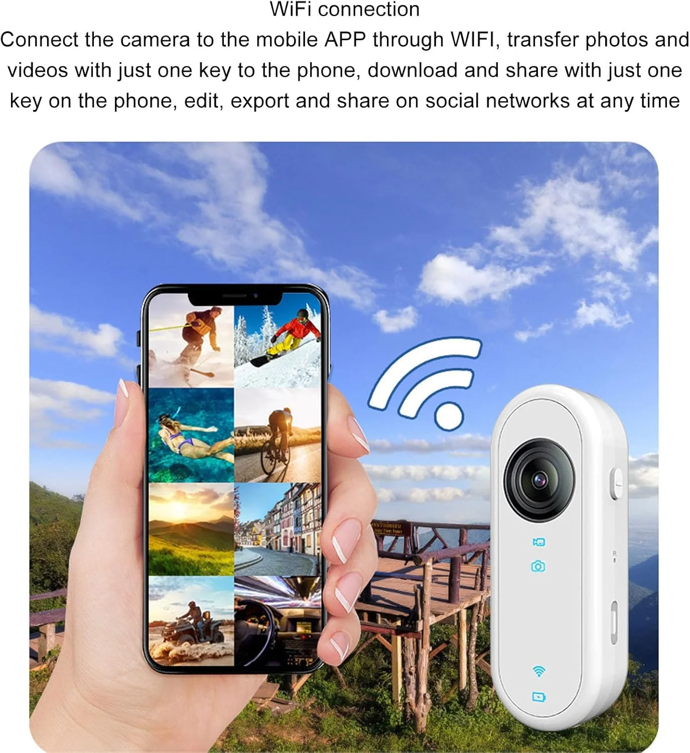 دوربین اکشن 1080P، دوربین ولاگینگ وای فای بی سیم با تثبیت کننده EIS، لنز زاویه باز، دوربین ورزشی مغناطیسی قابل حمل و نصب دوربین اکشن 1080P، دوربین ولاگینگ وای فای بی سیم با تثبیت کننده EIS، لنز زاویه باز، دوربین ورزشی مغناطیسی قابل حمل و نصب