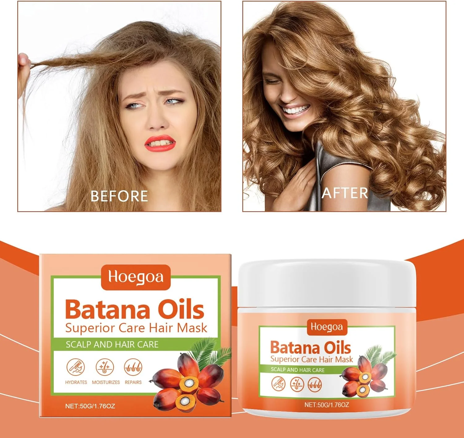 روغن باتانا برای رشد مو، درمان ۱۰۰٪ ارگانیک برای مو و پوست سر، ترمیم عمیق آسیب دیدگی، تقویت موهای سالم تر و قوی تر، احیای رطوبت، افزایش درخشندگی، ایده آل برای ماسک ها و سرم ها