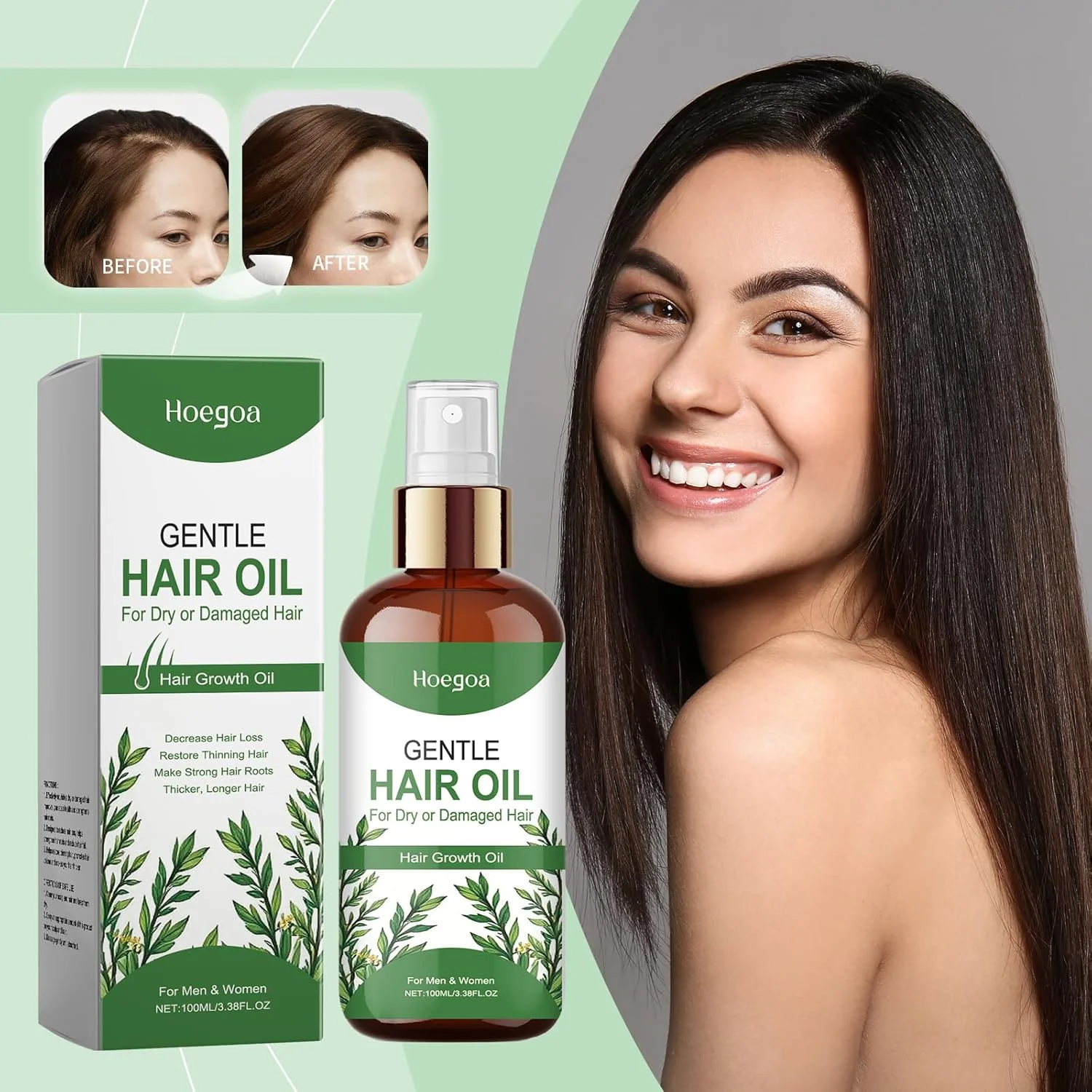 روغن موی طبیعی برای موهای خشک و آسیب دیده، تغذیه عمیق، ترمیم موخوره، افزایش استحکام، درخشندگی و تقویت رشد موهای بلندتر، ضخیم تر و سالم تر به طور طبیعی