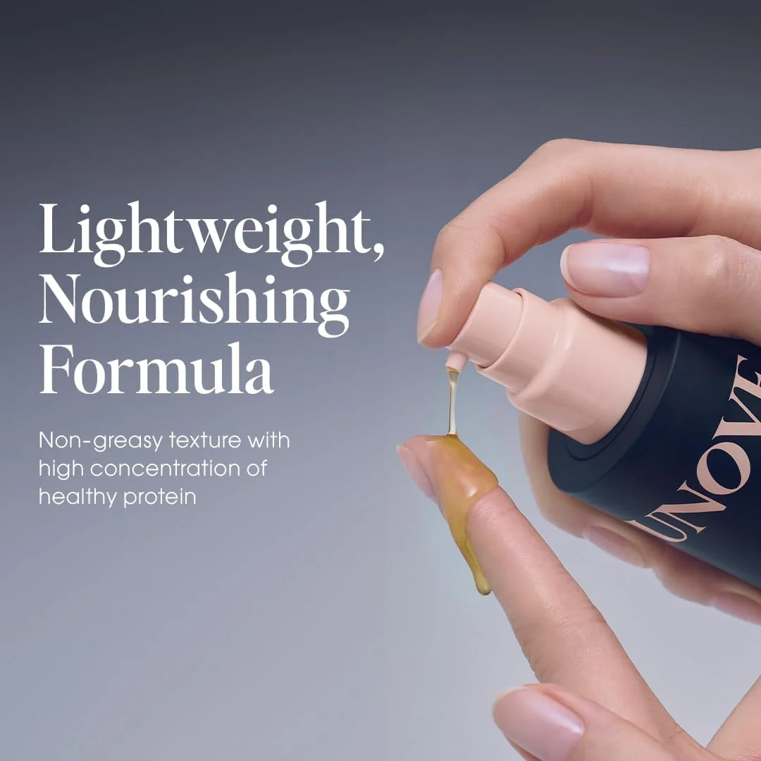 سرم روغن ابریشم مو UNOVE، حجم ۷۰ میلی‌لیتر | روغن مغذی مو برای موهای خشک، وز و آسیب‌دیده | سرم صاف‌کننده سبک | کنترل وز و مراقبت از موخوره | محافظت در برابر حرارت