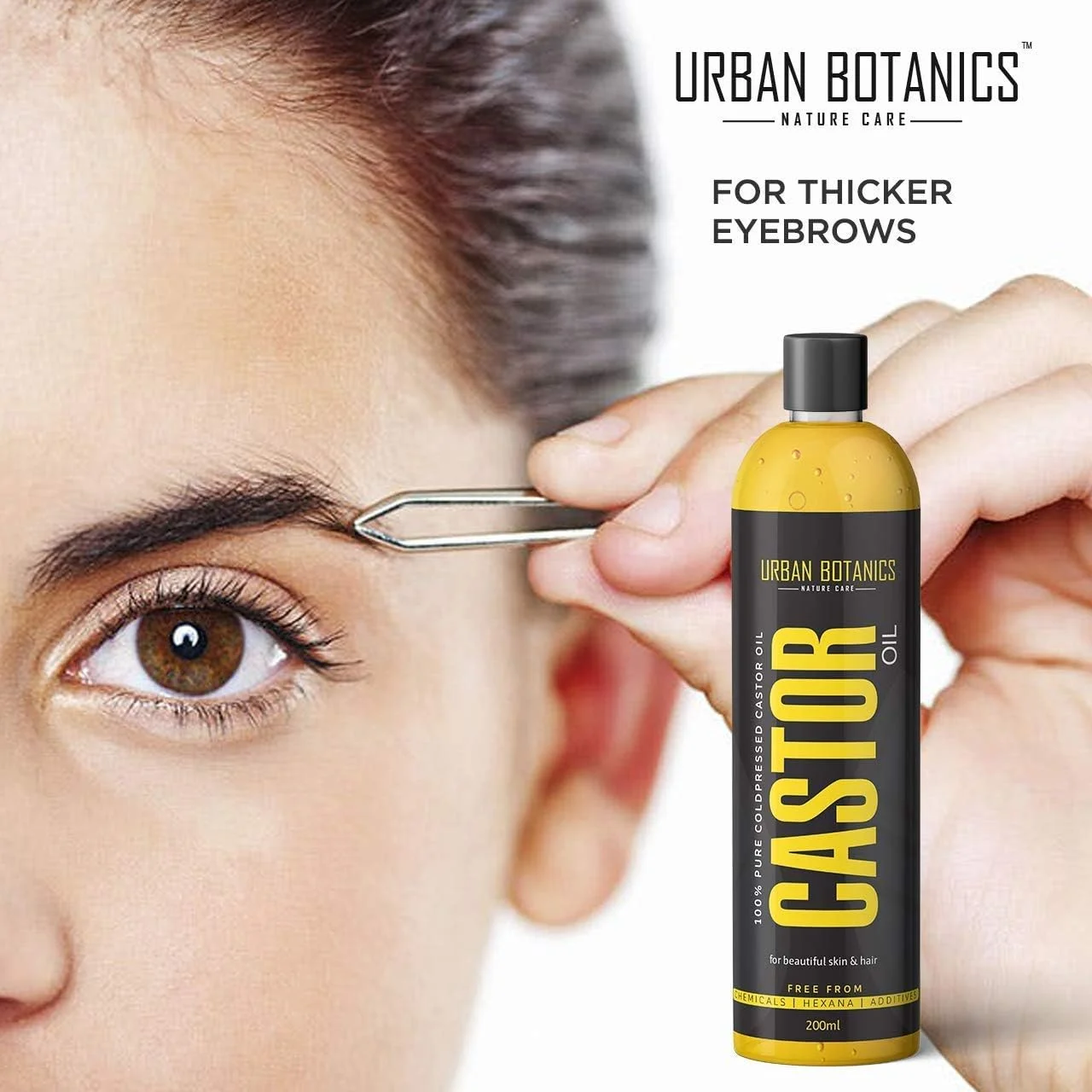 روغن کرچک فشرده سرد اوربان بوتانیکس برای رشد مو، مراقبت از پوست، مرطوب کننده پوست خشک، ناخن و مژه - درجه بکر - ارگانیک - 200 میلی لیتر