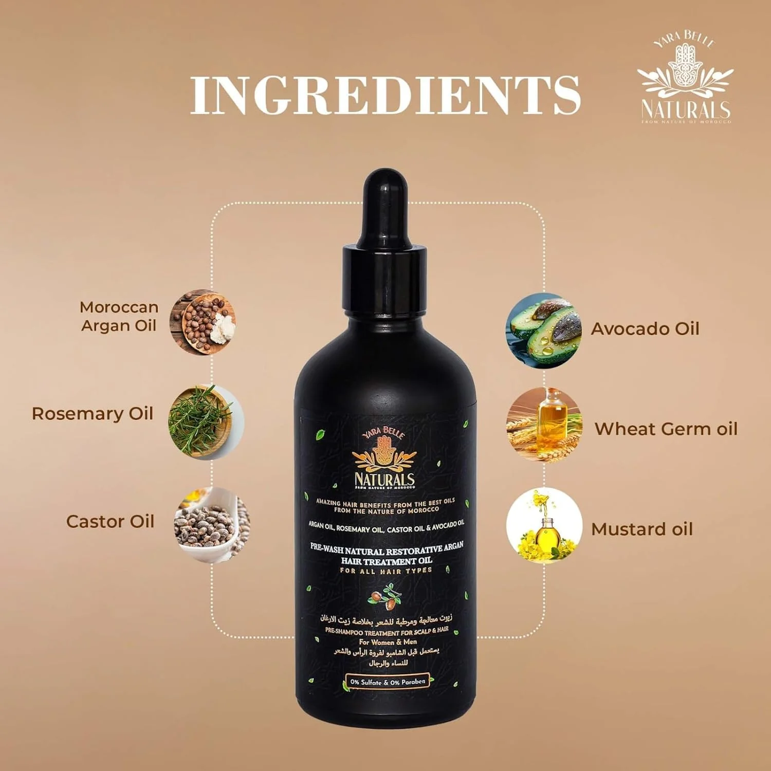 روغن تقویت کننده و ضد ریزش مو 100 میلی لیتر | رزماری، روغن کرچک | روغن چند منظوره برای موهای خشک | ترمیم و آبرسانی موهای خشک