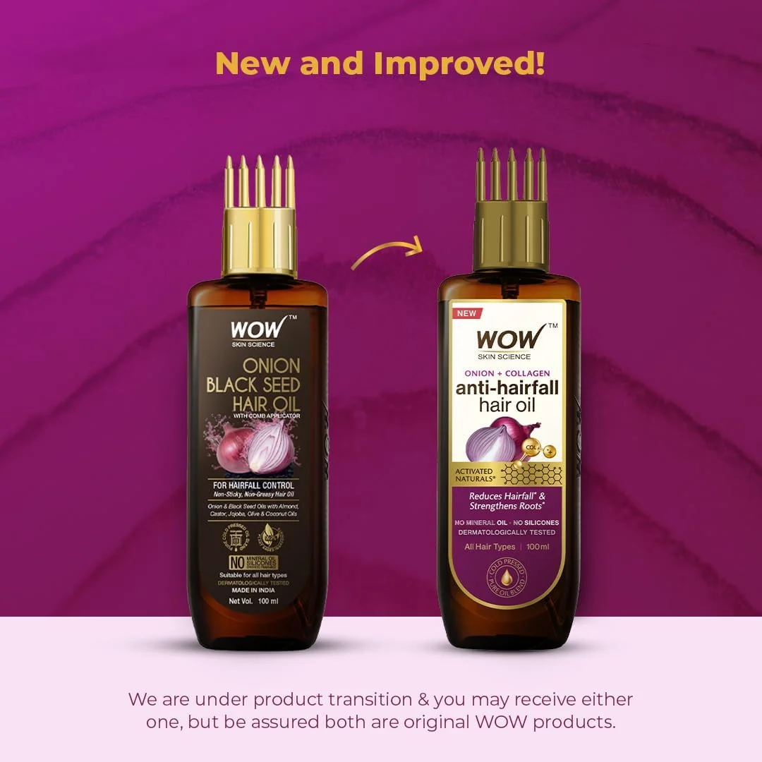 روغن مو پیاز و دانه سیاه WOW Skin Science به همراه اپلیکاتور شانه ای - کنترل ریزش مو
