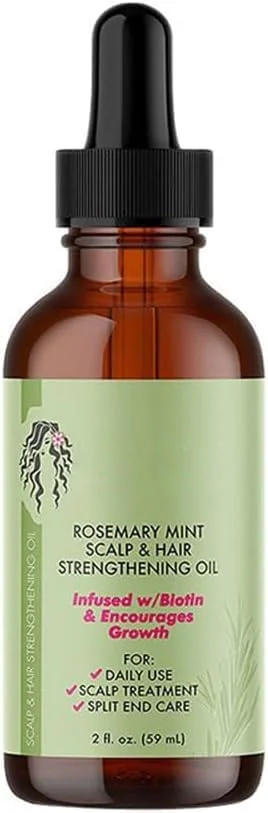 روغن تقویت کننده مو و پوست سر رزماری نعناع YHRY حاوی بیوتین و روغن های ضروری، درمان مغذی برای موخوره و پوست سر خشک مناسب برای انواع مو، 59 میلی لیتر