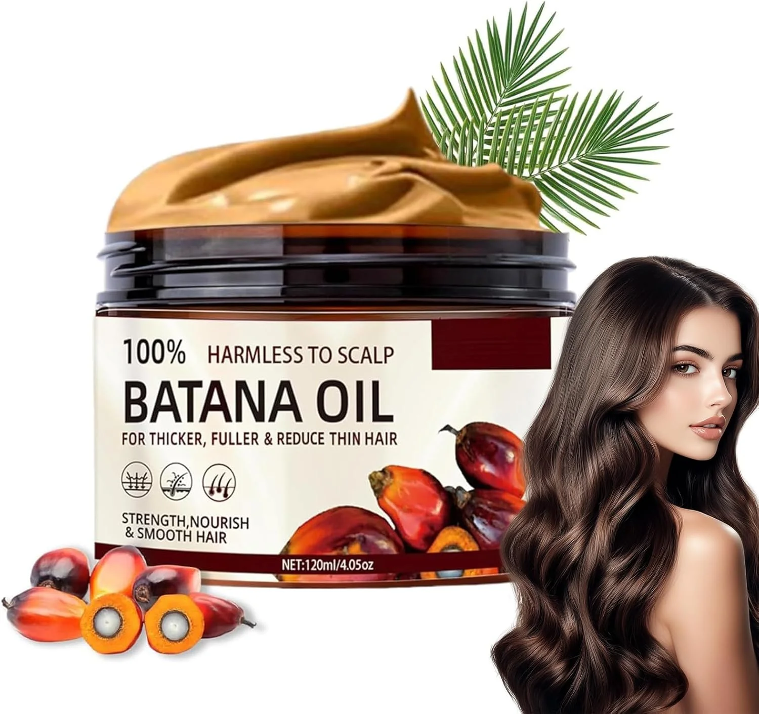 روغن باتانا ارگانیک زینگ‌کی‌پی برای رشد مو، کرم ماسک موی ارگانیک روغن باتانا طبیعی، تغذیه و ترمیم موهای آسیب‌دیده، جلوگیری از ریزش مو، موهای سالم‌تر، ضخیم‌تر و پرپشت‌تر، برای آقایان و بانوان