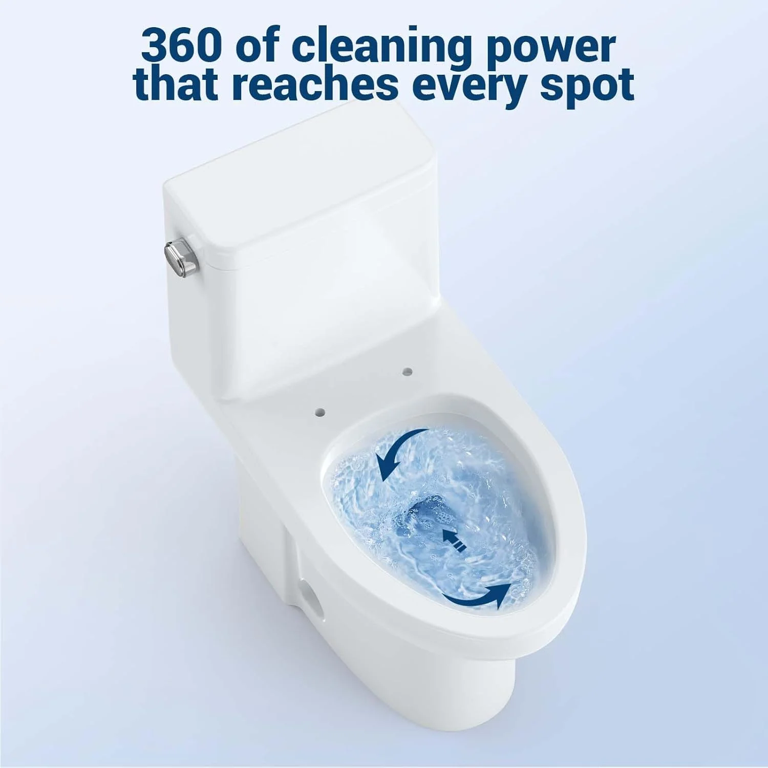 توالت یک تکه کشیده، فلاش از یک طرف، توالت مدرن و بی صدا با اهرم سه گانه سمت چپ و صندلی آرام بند و ارتفاع صندلی راحت برای حمام، سفید