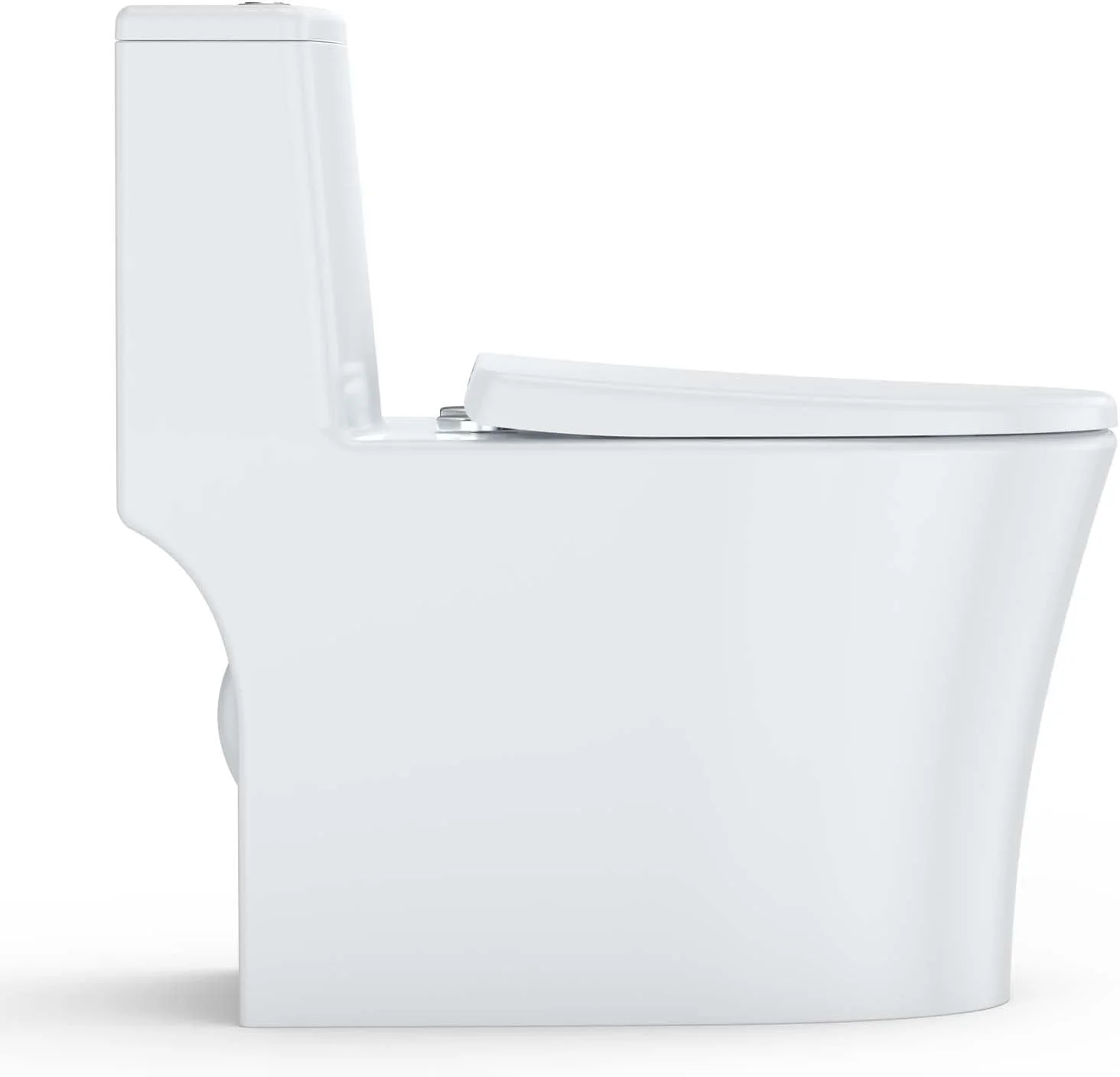 توالت یکپارچه GarveeTech، توالت دوزمانه با تخلیه قوی از بالا با ارتفاع نشیمن راحت و درب آرام بند، توالت مدرن و بی صدا برای حمام، سفید