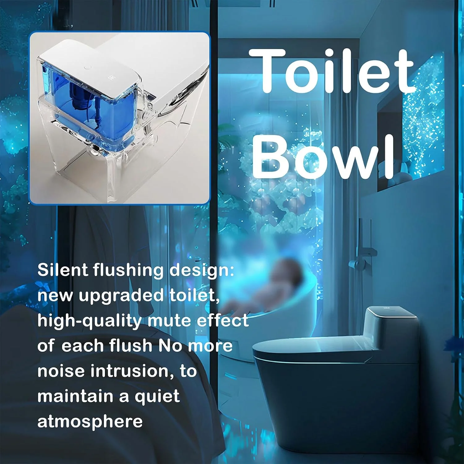 توالت فرنگی هوشمند یک تکه با نشیمنگاه خودکار، فلاشینگ اتوماتیک، سنسور پا، فلاشینگ با پمپ، گرمکن نشیمن، چراغ LED و غیره