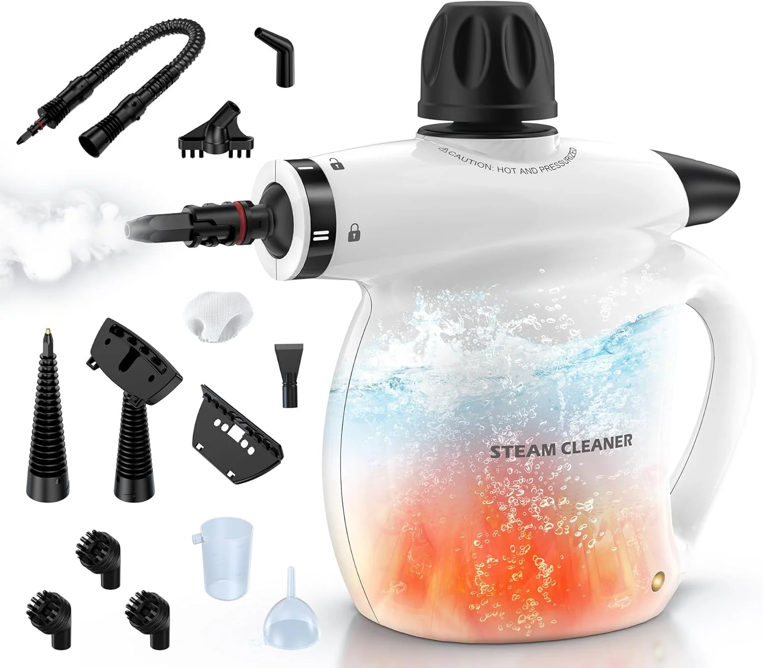 بخارشوی دستی LABIGO، بخارشوی پرفشار چند منظوره با 13 قطعه برای تمیز کردن عمیق و طبیعی، بخارشوی قابل حمل برای تمیز کردن خانه، درز کاشی، آشپزخانه، ماشین، پنجره، روکش، حمام و لباس، سفید بخارشوی دستی LABIGO، بخارشوی پرفشار چند منظوره با 13 قطعه برای تمیز کردن عمیق و طبیعی، بخارشوی قابل حمل برای تمیز کردن خانه، درز کاشی، آشپزخانه، ماشین، پنجره، روکش، حمام و لباس، سفید