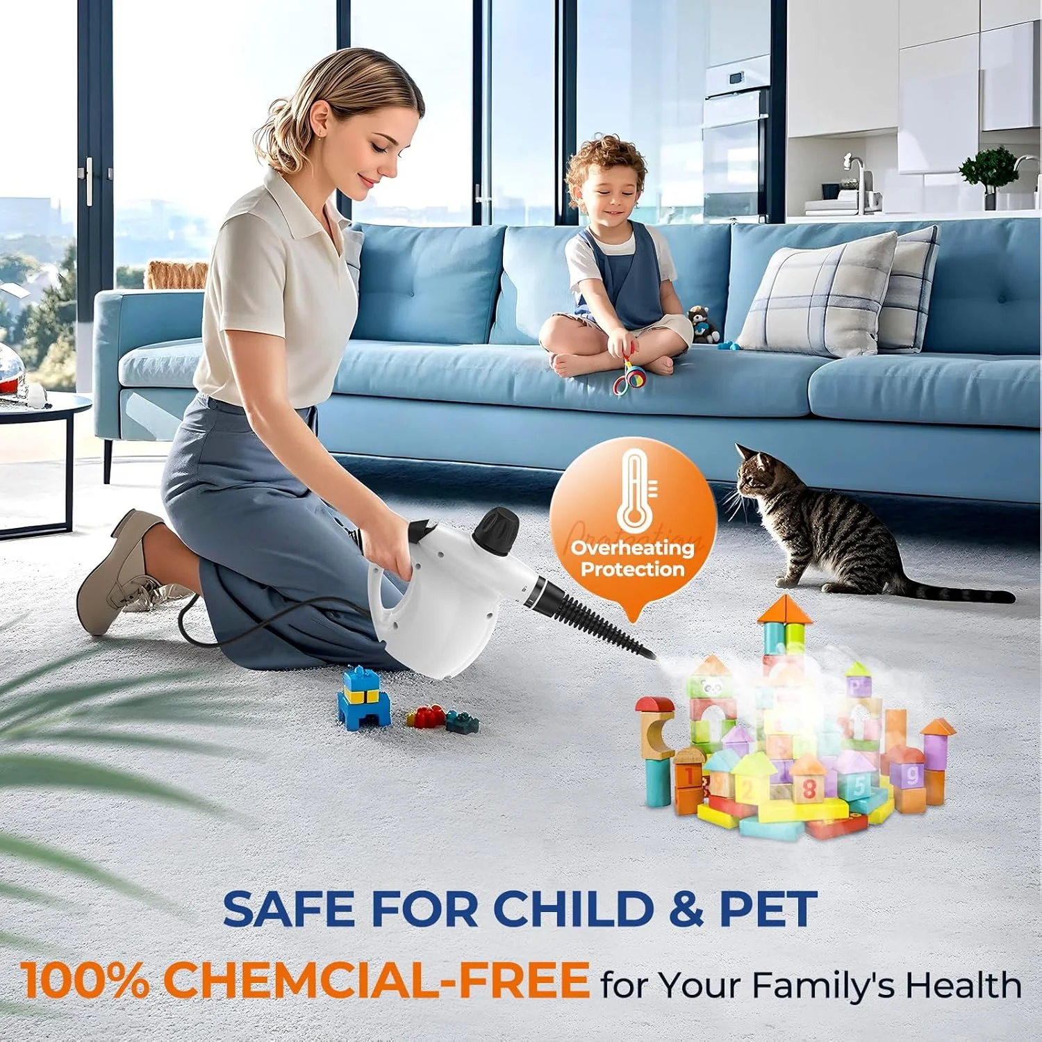 بخارشوی دستی LABIGO، بخارشوی پرفشار چند منظوره با 13 قطعه برای تمیز کردن عمیق و طبیعی، بخارشوی قابل حمل برای تمیز کردن خانه، درز کاشی، آشپزخانه، ماشین، پنجره، روکش، حمام و لباس، سفید بخارشوی دستی LABIGO، بخارشوی پرفشار چند منظوره با 13 قطعه برای تمیز کردن عمیق و طبیعی، بخارشوی قابل حمل برای تمیز کردن خانه، درز کاشی، آشپزخانه، ماشین، پنجره، روکش، حمام و لباس، سفید