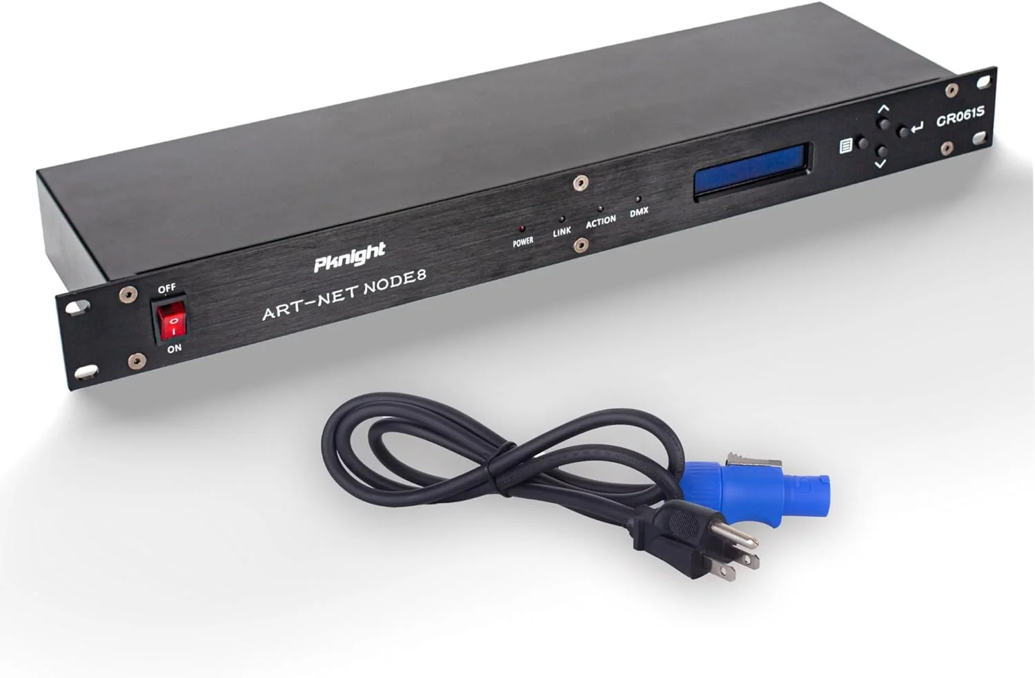 اینترفیس کنترلر نورپردازی اترنت Pknight ArtNet DMX، نصب رَک 1U 19 اینچی، گره خروجی Art-Net به DMX512 با 8 یونیورس (بدون RDM)