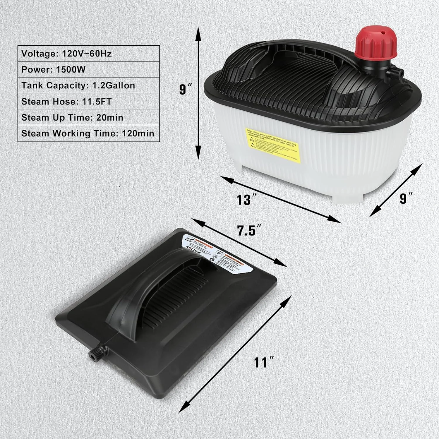 بخارگر کاغذ دیواری KITLUCK، 1500 وات، بدون مواد شیمیایی، با شلنگ خنک کننده 3.5 متری، مخزن آب 4.5 لیتری، صفحه بخار بزرگ، ژنراتور بخار، بخارشوی برای جدا کردن کاغذ دیواری بخارگر کاغذ دیواری KITLUCK، 1500 وات، بدون مواد شیمیایی، با شلنگ خنک کننده 3.5 متری، مخزن آب 4.5 لیتری، صفحه بخار بزرگ، ژنراتور بخار، بخارشوی برای جدا کردن کاغذ دیواری